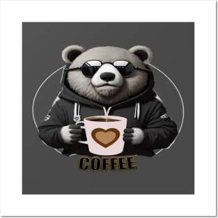 COFEE WITH BEAR DESIGN Posters and Art